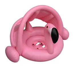 Toy Tents sommar Uppblåsbar Flamingo Swan Pool Float Baby Swim Ring Water Hammock Swimming 230726