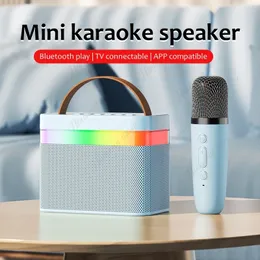 Mikrofony sprzedające przenośne mini bezprzewodowe głośnik Bluetooth KTV z mikrofonem karaoke na zewnątrz hi-fi subwoofer subwoofer girls 230725