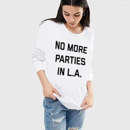 Women's Hoodies O-neck No More Parties In L.A. Crewneck Streetwear Song Lyrics Hip Hop Women Jumper White Black Pullover