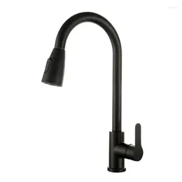 Kitchen Faucets Faucet Pull Out Tap 2 Function Stream Sprayer Single Handle Stainless Steel Sink Cold Water Mixer Taps