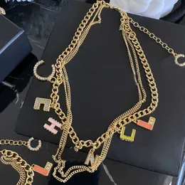 Anhänger Halsketten Kanal Halsketten 18K vergoldet Messing Kupfer Halskette Mode Frauen Brief Designer Halsketten Choker Anhänger Kette Z230727