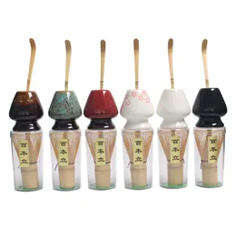 Te Cups 3 i 1 Matcha Set Bamboo Whisk Teskoon Ceramic Bowl Tranditional Set Home Tea Making Tools Accessories Födelsegåvor 230725