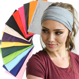 Meapwear Saç Accessorie Headband Düz Renk Geniş Türban Stricy Thed Cotton Sport Yoga Saç Bandı Twisted Düğümlü Headwrap 230726