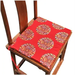 High End Happy Fancy Chinese Seat Cushion for Office Home Chair Dekorativa kuddar Klassiska sidenbrokad Rundryggad fåtölj CUS2552