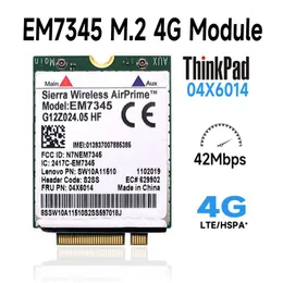 Modems EM7345 4G LTE / HSPA Mobilt bredband 4G -kort WWAN -modul 04x6014 för Lenovo ThinkPad T440 W540 T440P X240 L540 X250 230725