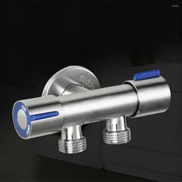 Rubinetti per lavabo da bagno Doppia maniglia Rubinetto per acqua fredda in acciaio inossidabile Lavatrice 11,8 X 7 Valvola di controllo a T da 4,1 cm