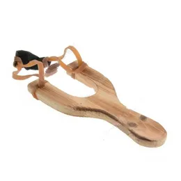 Children's wooden slingshot rubber rope traditional hunting tools outdoor play slingshot exercise children aiming shooting toy DAW41 LL