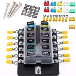 CAR 12 WAY CIRCUIT STANDARD ATO BLADE ATC ATO LED FUSE BOX Block Holder DC 32V2970