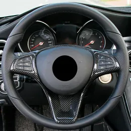 Carbon Fiber Color Car Steering Wheel Button Frame Decoration ABS For Mercedes Benz C Class W205 GLC X253 E Class W213 2015-18322L