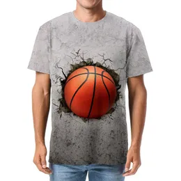 Camisetas masculinas Camisa de basquete para homens verão camiseta curta camiseta superdimensionada gráfica roupas engraçadas 3D gola redonda manga