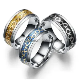 Bandringar rostfritt stål mekanisk växel ring hiphop för kvinnor män mode fina smycken droppleverans dhhbi