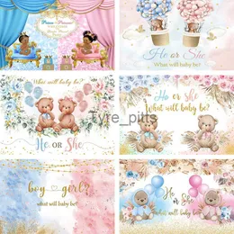 Bakgrundsmaterial Mehofond Prince eller Princess Kön avslöja bakgrund Baby shower Foto Bakgrund Pojkar eller flickor Dekorativa banner X0725