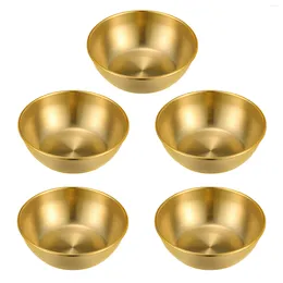 Pratos 5 Pcs Tempero Prato Molho Servir Tigelas Bandejas de Metal Multiusos Sushi Dipping Pratos de Soja de Aço Inoxidável Redondos