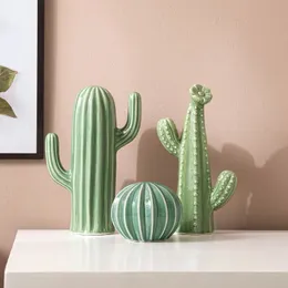 Decorative Objects Figurines Nordic Ceramic Handicrafts Simulation Cactus Ornaments Art Home Furnishings P ography Props Green Room Decor 230725