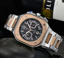 New Bell Watches Global Limited Edition Stainless Steel Business Chronograph Ross Luxury Date Fashion Casual Quartz Men's Watch 06