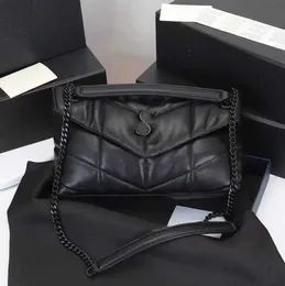 Bolsa feminina de pele de carneiro macia Loulou Puffer ombro transversal Clássico Envelope Corrente Cross Designer Bolsas Simples europeia e americana