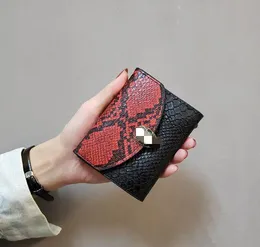 New Patchwork Snake Pattern Wallet Small Wallet Women's Short Ladies Wallet Fashion Tri-Fold Coin Purse Fashion