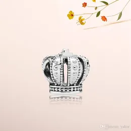 NUEVO Juego de dijes de corona de plata esterlina 925 clásica Caja original para Pandora DIY Pulsera Cuentas europeas Encantos Accesorios de joyería 283D