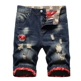 Мужские шорты моды мужские мужские разорванные короткие джинсы брендская одежда Бермудские летние хлопковые шорты дышащие джинсовые шорты мужской размер 28-42 230725
