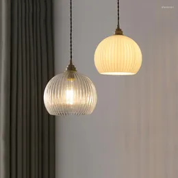 Lampy wiszące nowoczesne minimalistyczne szklane żyrandol Wszystkie miedziane ciało LED LED LED Sufit Sying Sypialnia Loft salon Dorad