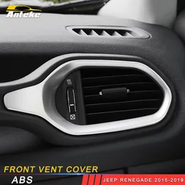 Jeep Renegade 2015-2019 Car Styling Front A C Air Vent Outlet Panel Cover Decoration Trim Frameステッカーインテリアアクセサリー3047