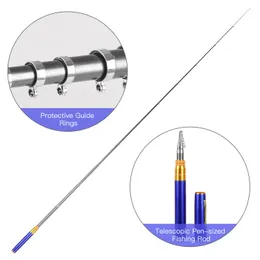 RODS FISHER ROD POLE Telescopic Pocket Pen Pen Fishing Rod Pole Mini Pocket Pen Fishing Pole Rod Fish Gear Tackle Accessories