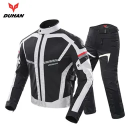 DUHAN Abbigliamento moto Giacca Pantaloni tuta Estate Moto Coat Uomo Motobike Protezioni Mesh traspirante Abbigliamento riflettente D-2239M