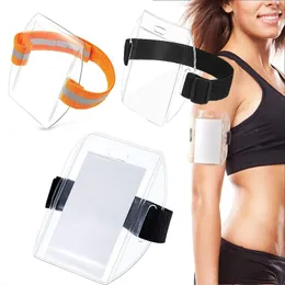 Card Holders PVC Plastic Holder Polyester Reflective Wristband ID Arm Adjustable Badge Elastic Band