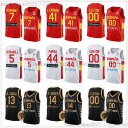 2023 FIBA ​​İspanya Dünya Kupası Basketbol Forması 9 Ricky Rubio Alex Abrines Hernangomez Aldama Fernandez Sergio Lllull Brizuela Claver Diaz Garuba Parra Pradilla Saiz