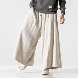 Herrbyxor Autumn Mens kausal baggy mode fast färg jogging män bomull lös vintage 2023 bred benkvinna byxor 5xl