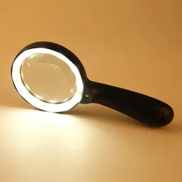 Szklanki powiększające oświetlone powiększające szkło-10x ręka trzymana duże odczyty okulary powiększające z 12 LED iluminowanym światłem dla seniorów naprawczych 230726