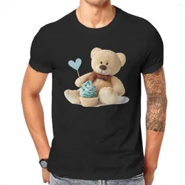 Herr t-skjortor nallebjörn ted kärlek tecknad film bomullstoppar nyhet kort ärm runda krage tees tryckta t-shirts