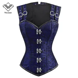 Corset Steampunk Corsets and Bustiers Slimming Gothic Corsage Corset Corsets Sexig svart rem Corset Steel Boning Bustier275i