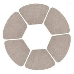 Table Mats PVC Fan Cushion Linen Woven Western Food Non-slip Non-ironing Plate Placemats For Coasters