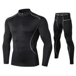 High Fanceey Kołnierz Winter Thermo Men Long Johns Thermal Clothing Kit Rashgard Kit Sport Compresy