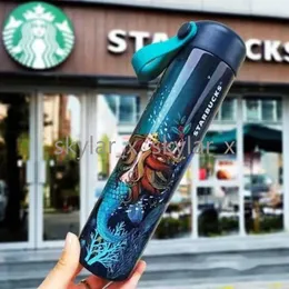 16oz Starbucks Mermaid Thermos Mugs Vakuumkolvar rostfritt stål kopp kaffe mugg rese flask2155