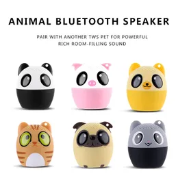 Mini Bluetooth 5.0 Högtalare 3W TWS Stereo Small Wireless Speaker Portable USB laddningstyp Animal Pet Micro Speaker Christmas Multifunktionell liten högtalare