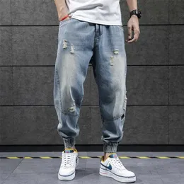 Jeans Hip-Hop-Haremsjeans Herren lose Jogger Denim lässige Sporthose Südkorea knöchellange Hose Straße Herrenbekleidung 230410 L230726