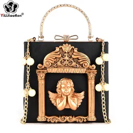 Evening Bags Luxury Angel Female Handbags Pearl Women Bag Cross Body Brand Leather Shoulder Ladies Hand Sac A Main 230725