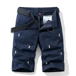 Shorts Cargo Masculino de Algodão Puro Verão Masculino Casual Bolso Streetwear Plus Size Masculino Longo Bermudas Gráfico Z148