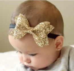 NEU Säugling Baby Mädchen Big Glitter Shiny Pailletten Bogen Stirnbänder Knoten Kleinkind Frühling Dehnbar Hairwrap Kinder Prinzessin AccessoriesZZ