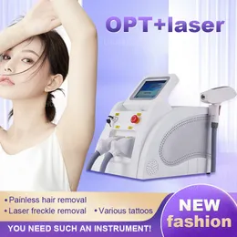 2 In1 OPT Machine Laser Machine غير مؤلم Epilator IPL IPL OPT Elight Q Switch nd yag tattoo إزالة النمش متعدد الوظائف