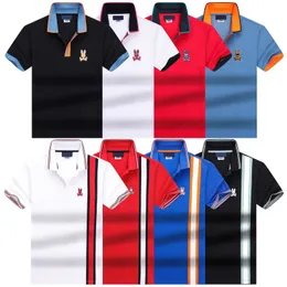 Luxus Designer Poloshirts Psycho Bunny Herren Poloshirt Modedruck Stickerei T-Shirt High Street Polo Herren