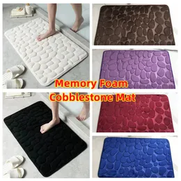 Carpet Memory Foam Mat Bathroom Bath Cobblestone Embossed In Bathtub Floor Rug Shower Room Doormat Non Slip 230725