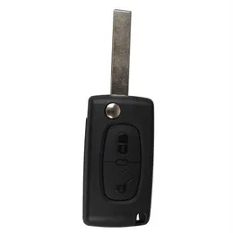 2-knapp vikning Key Shell Remote Nyckelfodral för Peugeot 207 307 307S 308 407 607 Däcktryck Alarmbilstyling199R