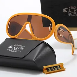 Designer-Sonnenbrillen für Damen und Herren, Sonnenbrille mit verbundenem Rahmen, blumenförmiges Logo, UV-Schutz 400, Doppelstrahlrahmen, Cyclone-Sonnenbrille im Outdoor-Markendesign