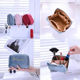 Kozmetik Çantalar Kadife Fermuar Makyaj Kadın Çanta Seyahat Kadın Lady Kız Fırça Ruj Depolama Tuvalet Kiti Kese Güzellik