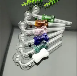Glass Pipes Smoking blown hookah Manufacture Hand-blown bongs Hot selling middle colored beauty long glass curved pot