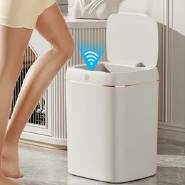 Waste Bins Smart Sensor Trash Can Living Room Kitchen Automatic garbage cube Bathroom Toilet Intelligent Garbage Bin Wastebasket smart dump 230725