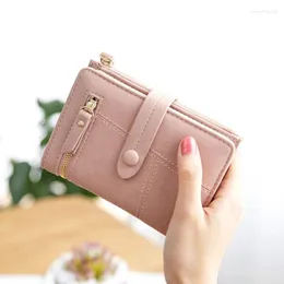 Wallets Fashion Women Lady Clutch PU Leather Wallet Elegant Plain Coin Card Holder Phone Bag Small Cases Purse Handbag Money Bags